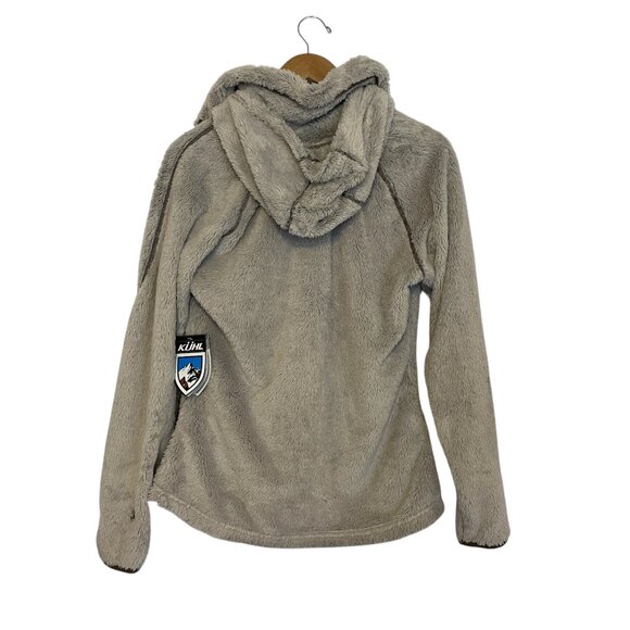 NEW KUHL Women's Flight Jacket Fleece Zip Up Pockets Hooded Stone Size Large - Picture 2 of 15
